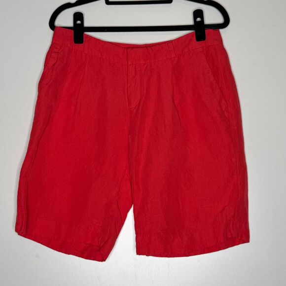 Banana Republic Linen Blend Pleat Front Chino Short Women's Size 2 - Picture 1 of 7